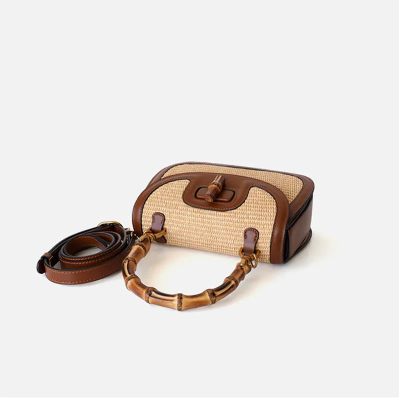 Mirth Luxe™ BAMBOO ACCENT LEATHER HANDBAG
