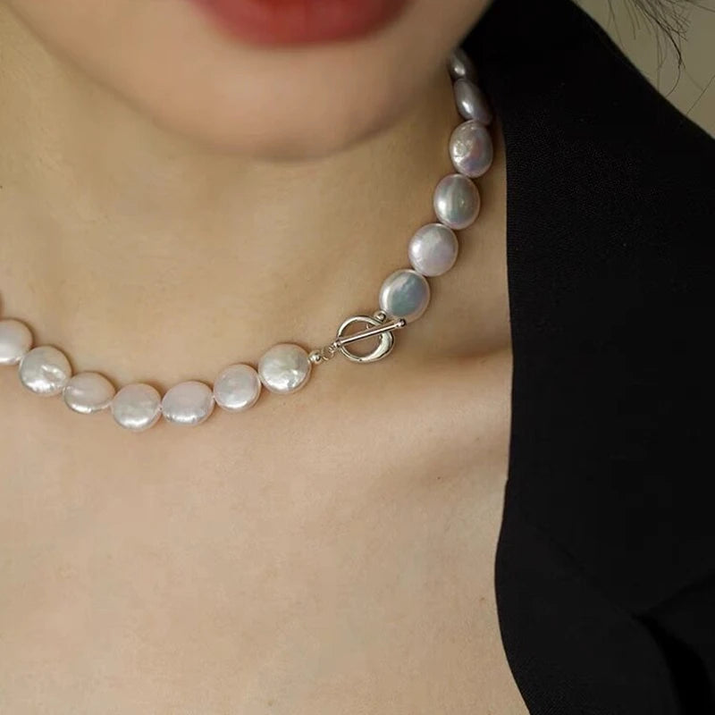 Mirth Luxe™ BAROQUE PEARL NECKLACE: STERLING SILVER & FRESHWATER PEARLS