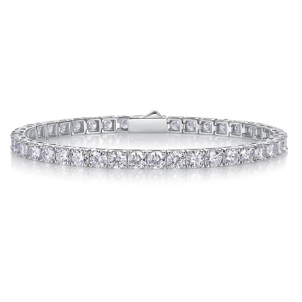Mirth Luxe™ Moissanite Tennis Bracelet: 18k Gold Plated Sterling Silver