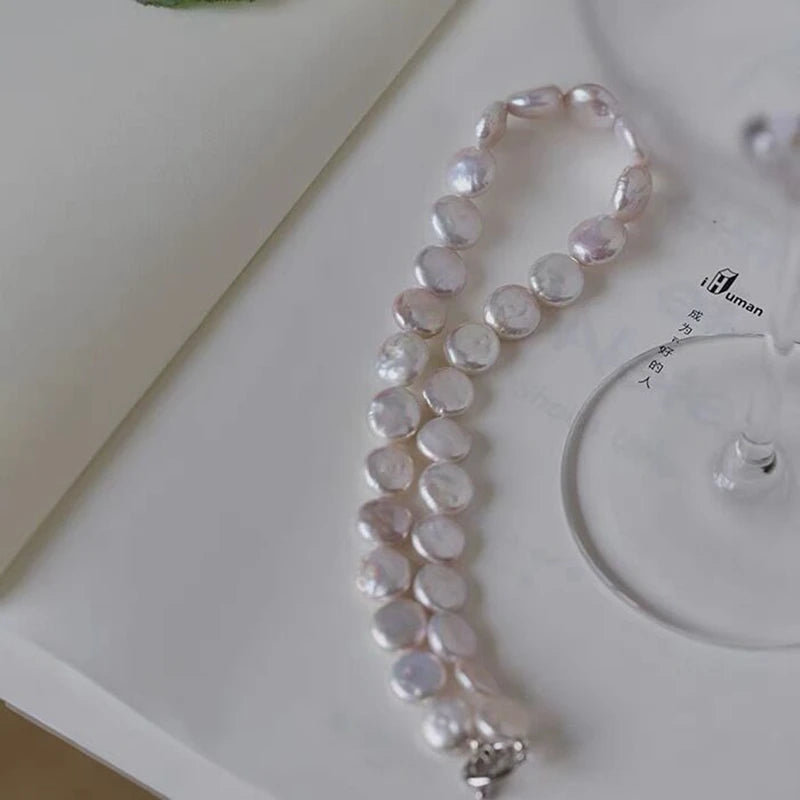 Mirth Luxe™ BAROQUE PEARL NECKLACE: STERLING SILVER & FRESHWATER PEARLS