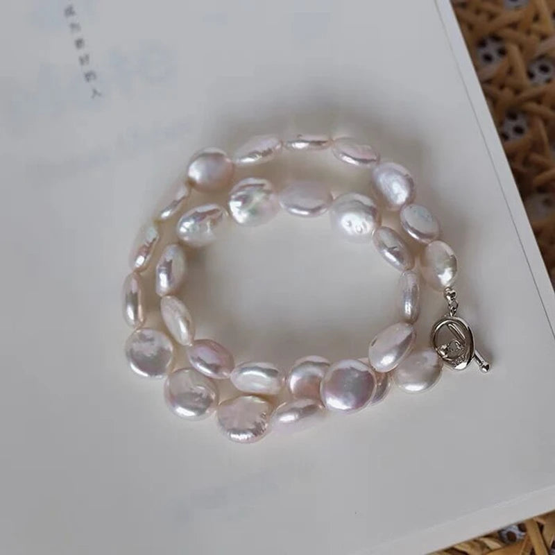 Mirth Luxe™ BAROQUE PEARL NECKLACE: STERLING SILVER & FRESHWATER PEARLS