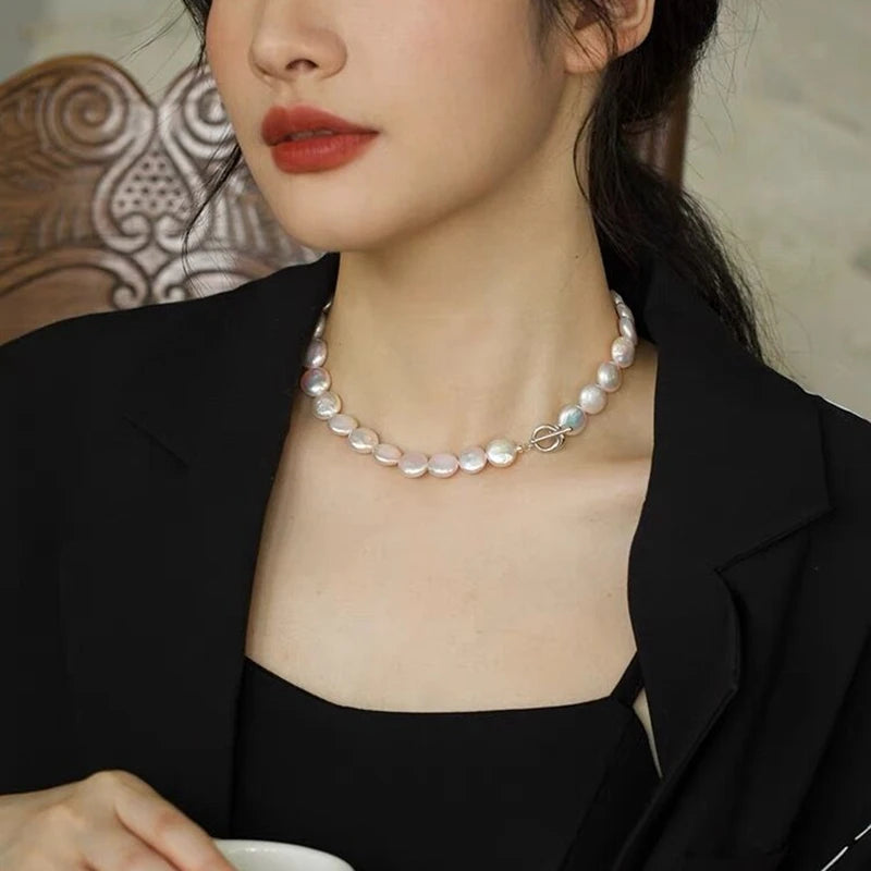 Mirth Luxe™ BAROQUE PEARL NECKLACE: STERLING SILVER & FRESHWATER PEARLS