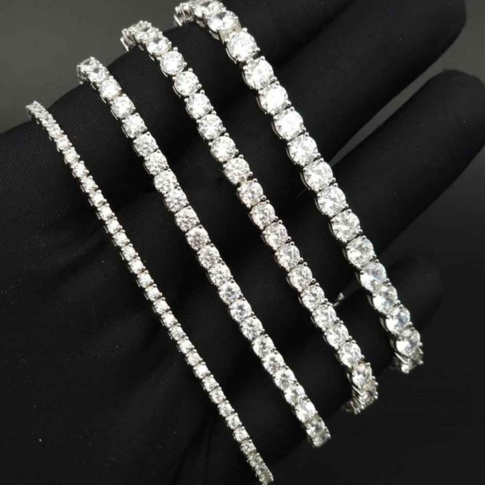 Mirth Luxe™ Moissanite Tennis Bracelet: 18k Gold Plated Sterling Silver