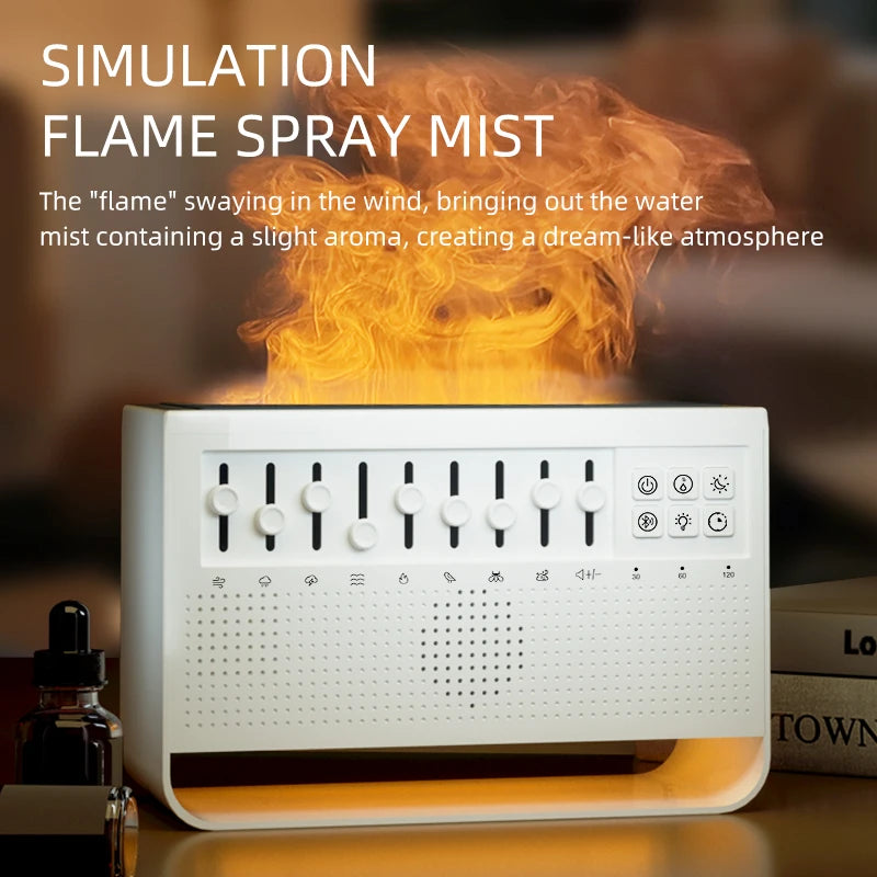 MirthLuxe™ DAD'S RELAXATION FLAME HUB 3-in-1 DIFFUSER, SPEAKER & WHITE NOISE MACHINE